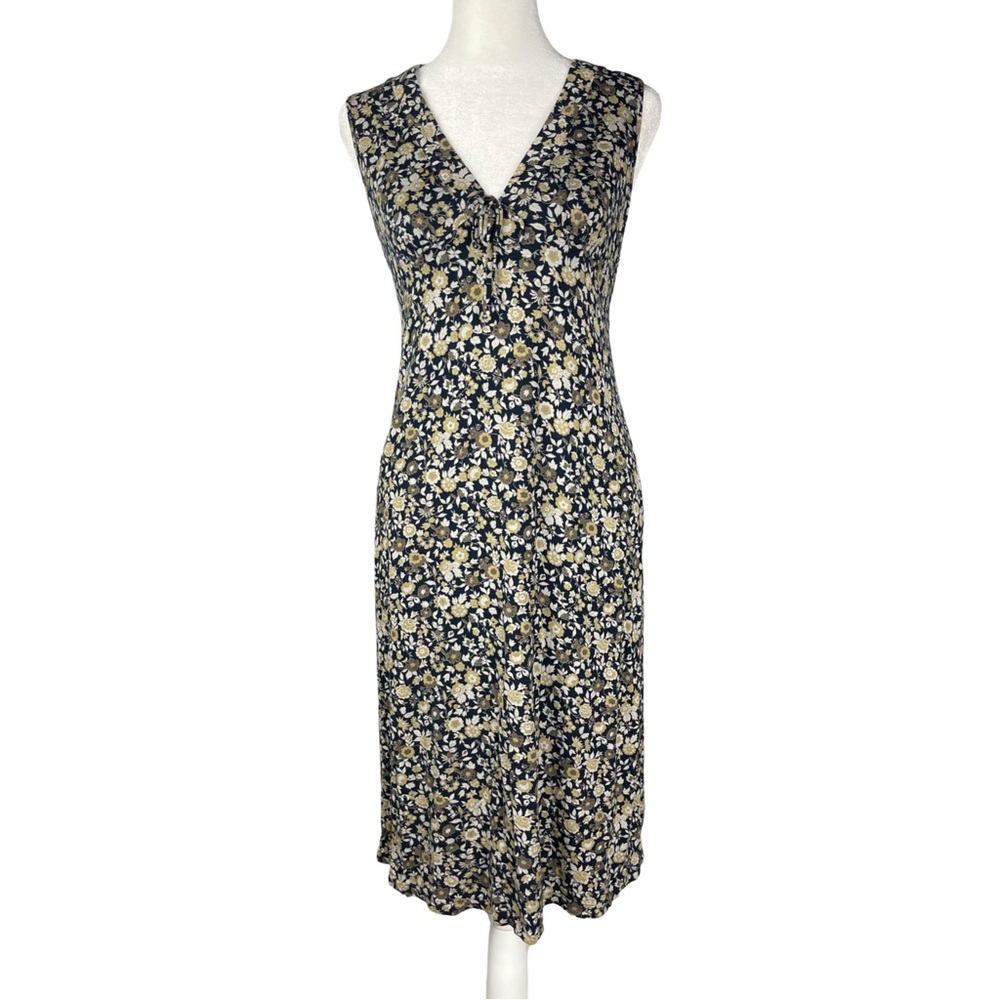Free People Knit Floral Boho Midi Travel Cottagecore Coastal Peasant Dress